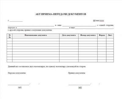 Акт приема-передачи оборудования в ремонт: образец и бланк